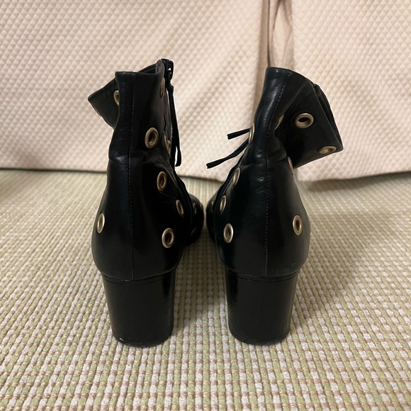 Isabel Marant Black Ankle Boots with Gold Accents - Picture 8 of 9